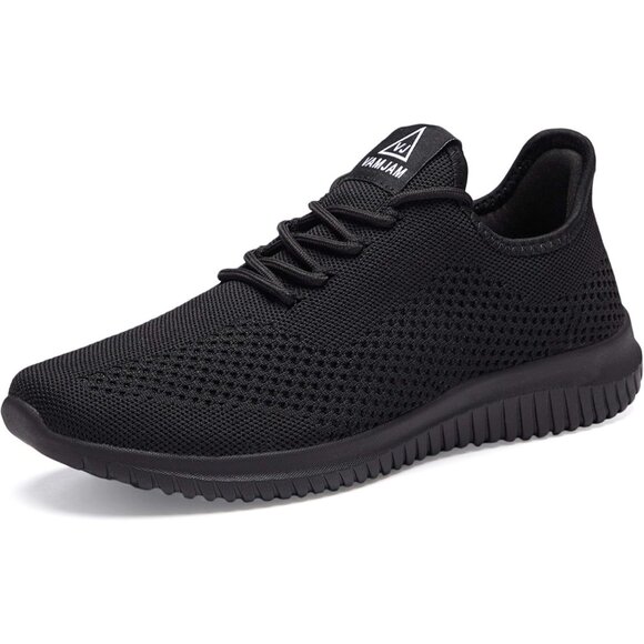 Men's Black Ultra Lightweight Breathable Walking Athletic Fashion Sneakers